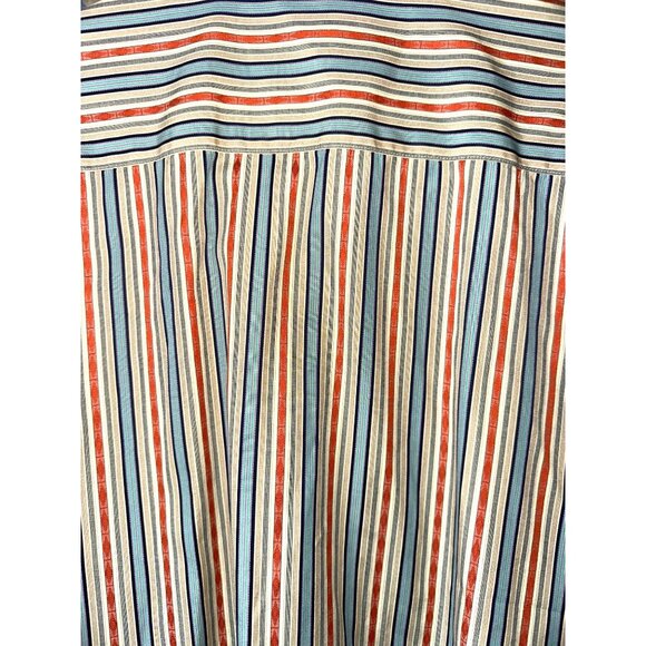 Robert Graham Flip Cuff Button Up Shirt Long Sleeve Stripe Orange Blue Cotton XL - Picture 2 of 6